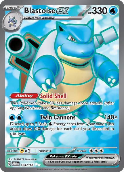Blastoise ex - 184/165 - SV Scarlet and Violet 151 - Holofoil - Near Mint (NM)