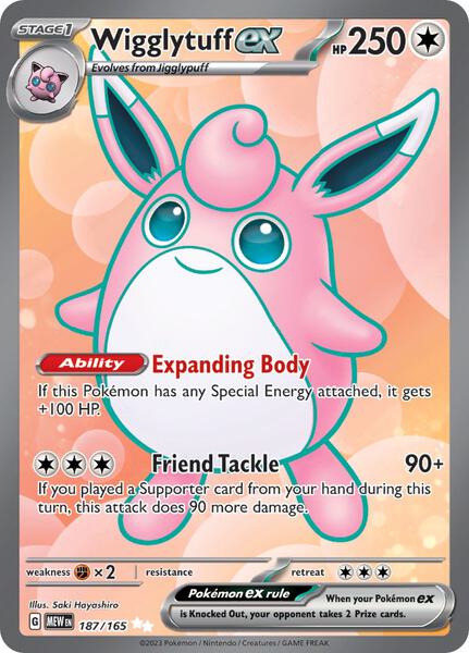 Wigglytuff ex - 187/165 - SV Scarlet and Violet 151 - Holofoil - Lightly Played (LP)