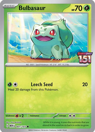 Bulbasaur - 001/165 (Best Buy Exclusive) - Miscellaneous Cards and Products - Reverse Holofoil - Near Mint (NM)
