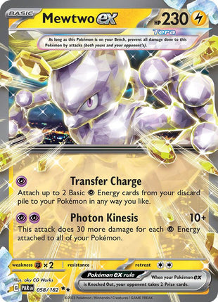 Mewtwo ex - SV04 Paradox Rift - Holofoil - Near Mint (NM)