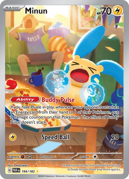 Minun - 194/182 - SV04 Paradox Rift - Holofoil - Near Mint (NM)