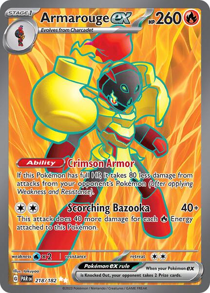 Armarouge ex - 218/182 - SV04 Paradox Rift - Holofoil - Near Mint (NM)