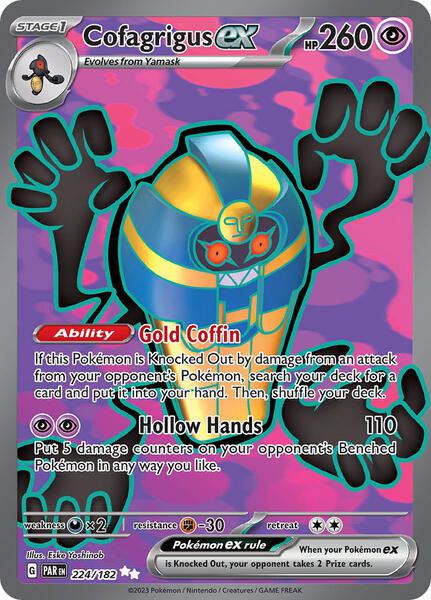Cofagrigus ex - 224/182 - SV04 Paradox Rift - Holofoil - Near Mint (NM)