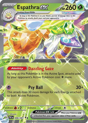 Espathra ex - 006/091 - SV Paldean Fates - Holofoil - Near Mint (NM)