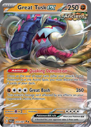 Great Tusk ex - SV Paldean Fates - Holofoil - Near Mint (NM)