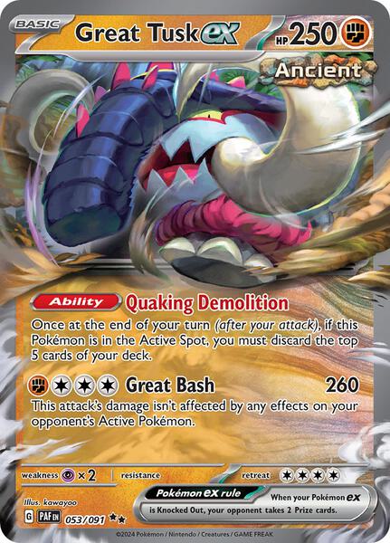 Great Tusk ex - SV Paldean Fates - Holofoil - Near Mint (NM)