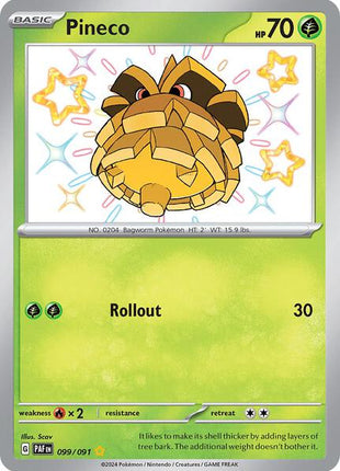 Pineco - 099/091 - SV Paldean Fates - Holofoil - Near Mint (NM)