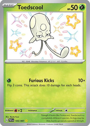 Toedscool - 105/091 - SV Paldean Fates - Holofoil - Near Mint (NM)