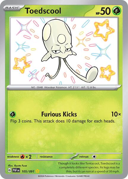 Toedscool - 105/091 - SV Paldean Fates - Holofoil - Near Mint (NM)