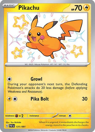 Pikachu - 131/091 - SV Paldean Fates - Holofoil - Lightly Played (LP)