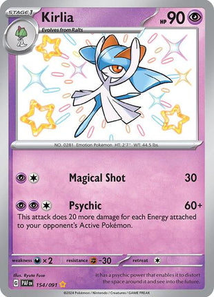 Kirlia - 154/091 - SV Paldean Fates - Holofoil - Near Mint (NM)