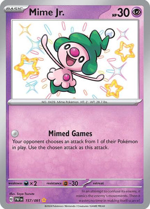 Mime Jr. - 157/091 - SV Paldean Fates - Holofoil - Near Mint (NM)