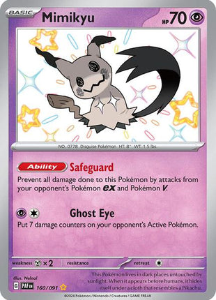 Mimikyu -160/091 - SV Paldean Fates - Holofoil - Near Mint (NM)