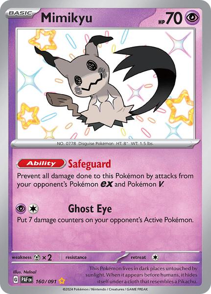 Mimikyu -160/091 - SV Paldean Fates - Holofoil - Near Mint (NM)