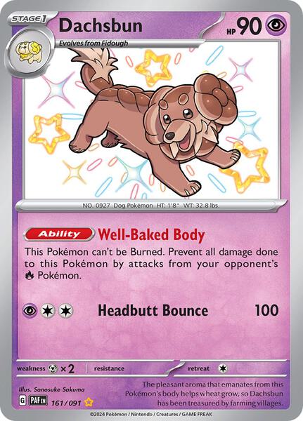 Dachsbun - 161/091 - SV Paldean Fates - Holofoil - Near Mint (NM)