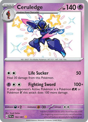 Ceruledge - 162/091 - SV Paldean Fates - Holofoil - Near Mint (NM)