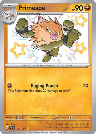 Primeape - 170/091 - SV Paldean Fates - Holofoil - Near Mint (NM)