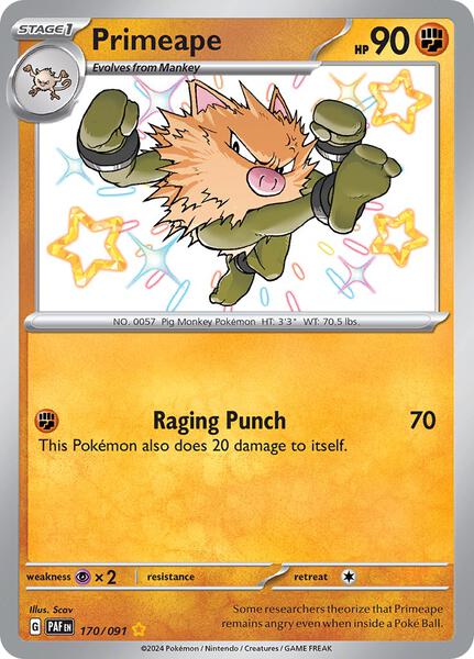 Primeape - 170/091 - SV Paldean Fates - Holofoil - Near Mint (NM)