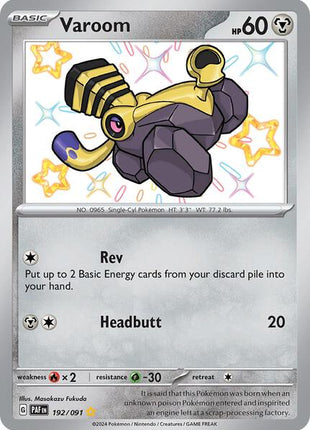 Varoom - 192/091 - SV Paldean Fates - Holofoil - Near Mint (NM)