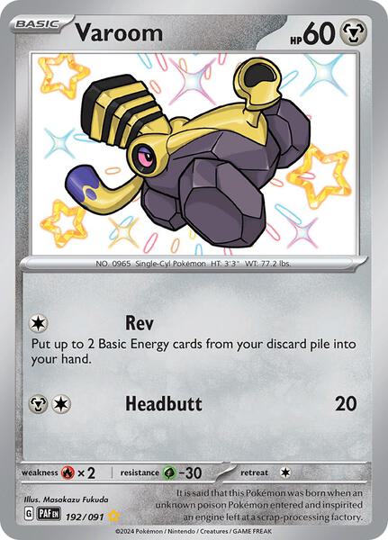 Varoom - 192/091 - SV Paldean Fates - Holofoil - Near Mint (NM)