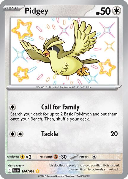 Pidgey - SV Paldean Fates - Holofoil - Near Mint (NM)