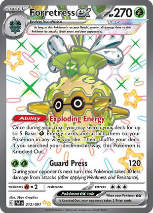 Forretress ex - 212/091 - SV Paldean Fates - Holofoil - Near Mint (NM)