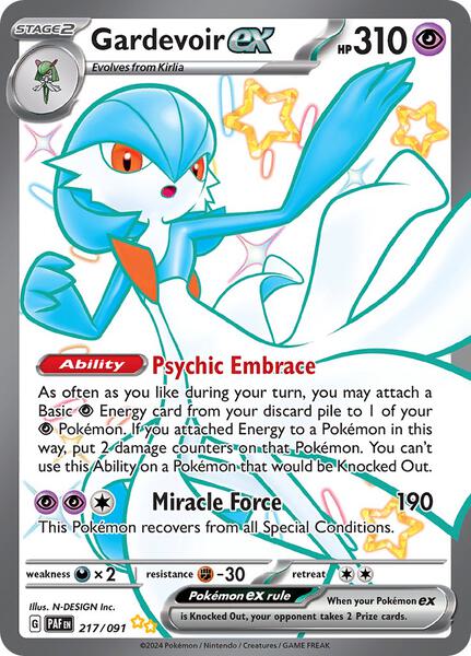 Gardevoir ex - 217/091 - SV Paldean Fates - Holofoil - Near Mint (NM)