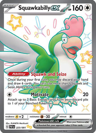 Squawkabilly ex - 223/091 - SV Paldean Fates - Holofoil - Near Mint (NM)