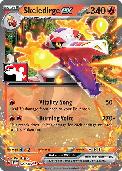Skeledirge ex - 037/193 - Prize Pack Series Cards - Holofoil - Near Mint (NM)