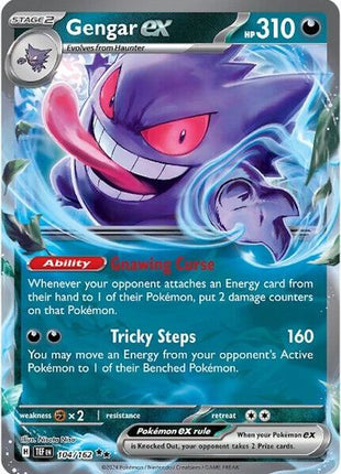 Gengar ex - 104/162 - SV05 Temporal Forces - Holofoil - Near Mint (NM)