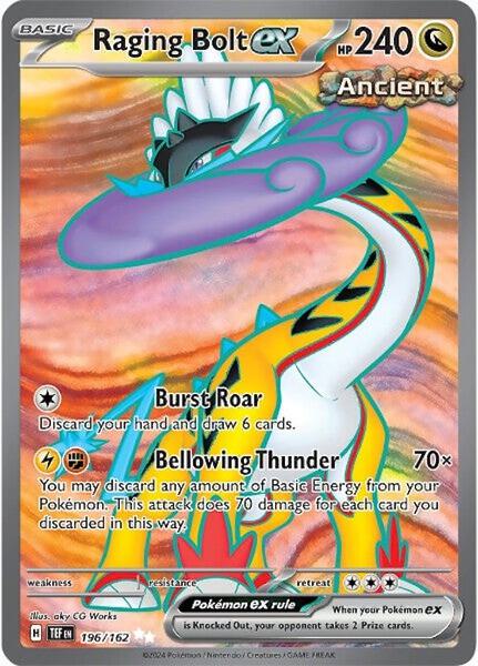 Raging Bolt ex - 196/162 - SV05 Temporal Forces - Holofoil - Near Mint (NM)