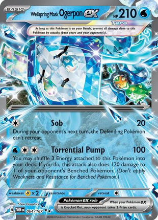 Wellspring Mask Ogerpon ex - 064/167 - SV06 Twilight Masquerade - Holofoil - Near Mint (NM)