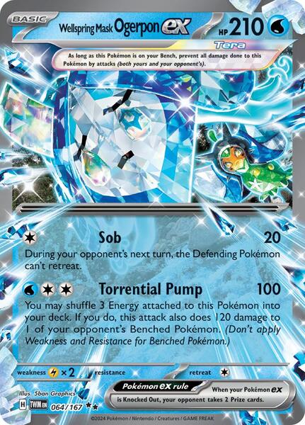 Wellspring Mask Ogerpon ex - 064/167 - SV06 Twilight Masquerade - Holofoil - Near Mint (NM)