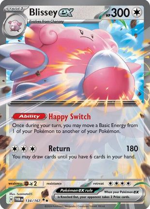 Blissey ex - 134/167 - SV06 Twilight Masquerade - Holofoil - Near Mint (NM)