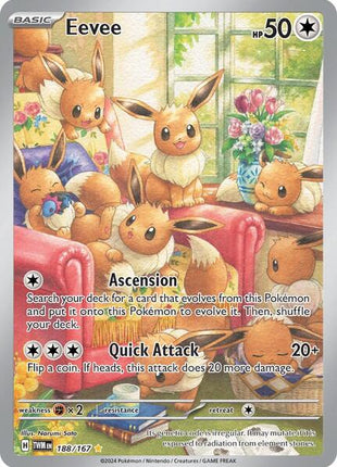 Eevee - 188/167 - SV06 Twilight Masquerade - Holofoil - Moderately Played (MP)