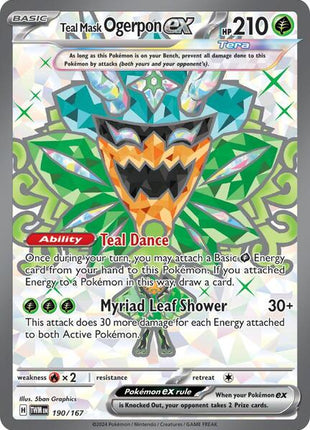 Teal Mask Ogerpon ex - 190/167 - SV06 Twilight Masquerade - Holofoil - Near Mint (NM)