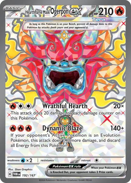 Hearthflame Mask Ogerpon ex - 192/167 - SV06 Twilight Masquerade - Holofoil - Near Mint (NM)