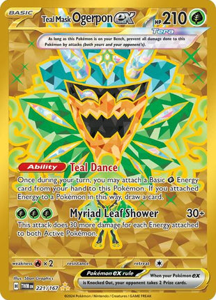 Teal Mask Ogerpon ex - 221/167 - SV06 Twilight Masquerade - Holofoil - Near Mint (NM)