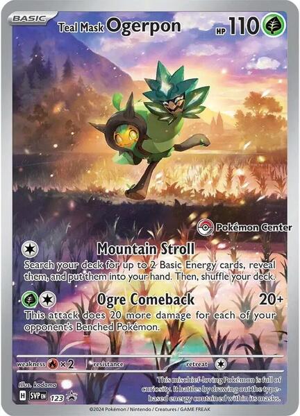Teal Mask Ogerpon - 123 (Pokemon Center Exclusive) - SV Scarlet and Violet Promo Cards - Holofoil - Near Mint (NM)