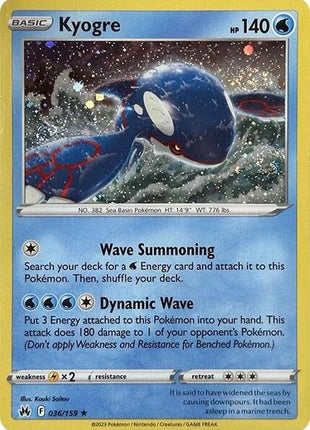Kyogre - 036/159 (Pixel Holo) - Miscellaneous Cards and Products - Holofoil - Near Mint (NM)
