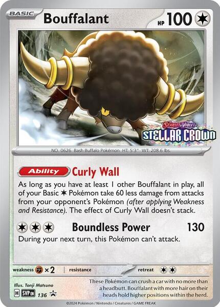 Bouffalant - 136 - SV Scarlet and Violet Promo Cards - Holofoil - Near Mint (NM)