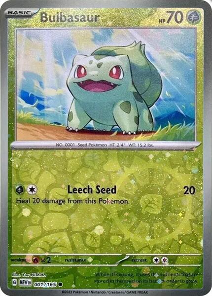 Bulbasaur - 001/165 (Reverse Cosmos Holo) (Costco Exclusive) - Miscellaneous Cards and Products - Holofoil - Near Mint (NM)