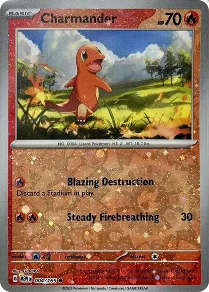 Charmander - 004/165 (Reverse Cosmos Holo) (Costco Exclusive) - Miscellaneous Cards and Products - Holofoil - Near Mint (NM)