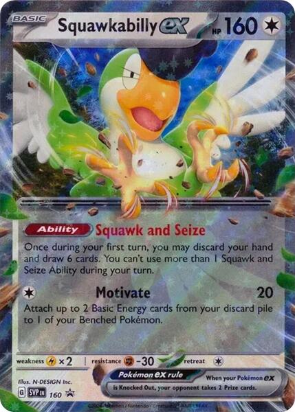 Squawkabilly ex - 160 - SV Scarlet and Violet Promo Cards - Holofoil - Near Mint (NM)