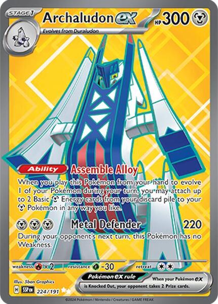 Archaludon ex - 224/191 - SV08 Surging Sparks - Holofoil - Near Mint (NM)