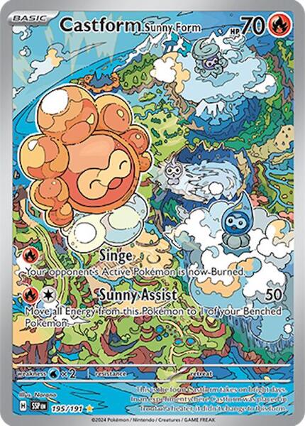 Castform Sunny Form - 195/191 - SV08 Surging Sparks - Holofoil - Near Mint (NM)