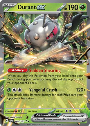 Durant ex - 004/191 - SV08 Surging Sparks - Holofoil - Near Mint (NM)