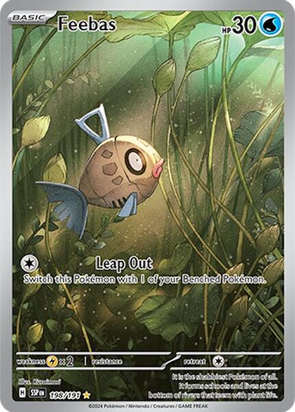 Feebas - 198/191 - SV08 Surging Sparks - Holofoil - Near Mint (NM)