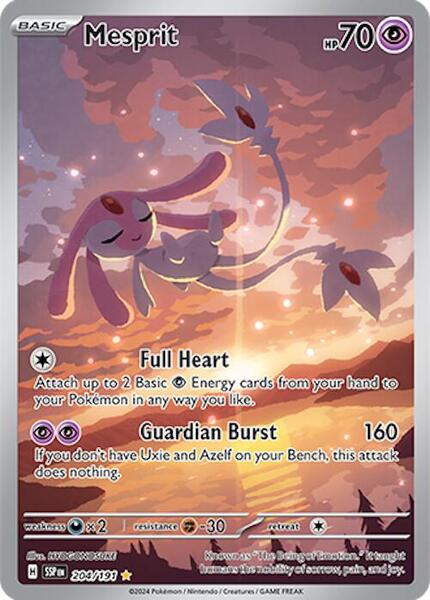 Mesprit - 204/191 - SV08 Surging Sparks - Holofoil - Near Mint (NM)