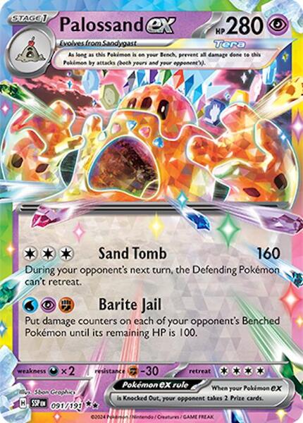 Palossand ex - 091/191 - SV08 Surging Sparks - Holofoil - Near Mint (NM)